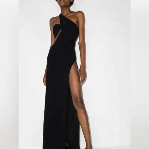 ワンピースその他 MONOT Black long dress with slit MONOT Tube Slit Dress in Black | FWRD